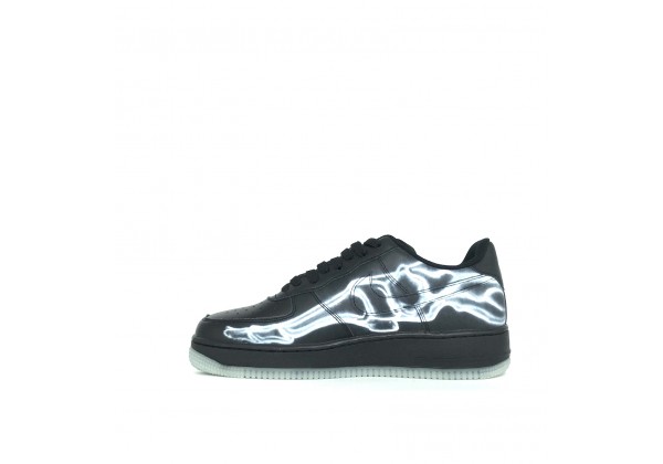 Кроссовки Nike Air Force черные с белым принтом